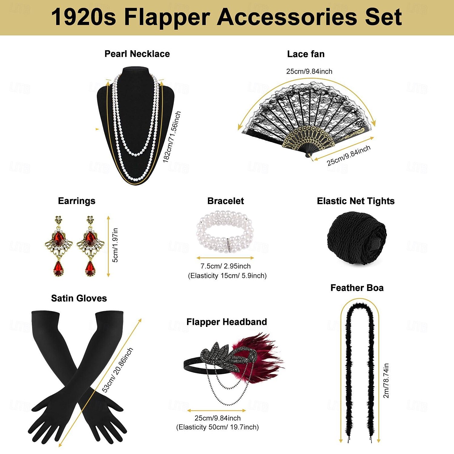 Set Anni Ruggenti Anni 1920 Lunghezza al ginocchio Vestito Abito Flapper Abiti con accessori Senza maniche Il grande Gatsby Charleston Invitato al matrimonio Paillettes Frangia con nappe Piuma Scollo del 2026 a $77.99 –P12