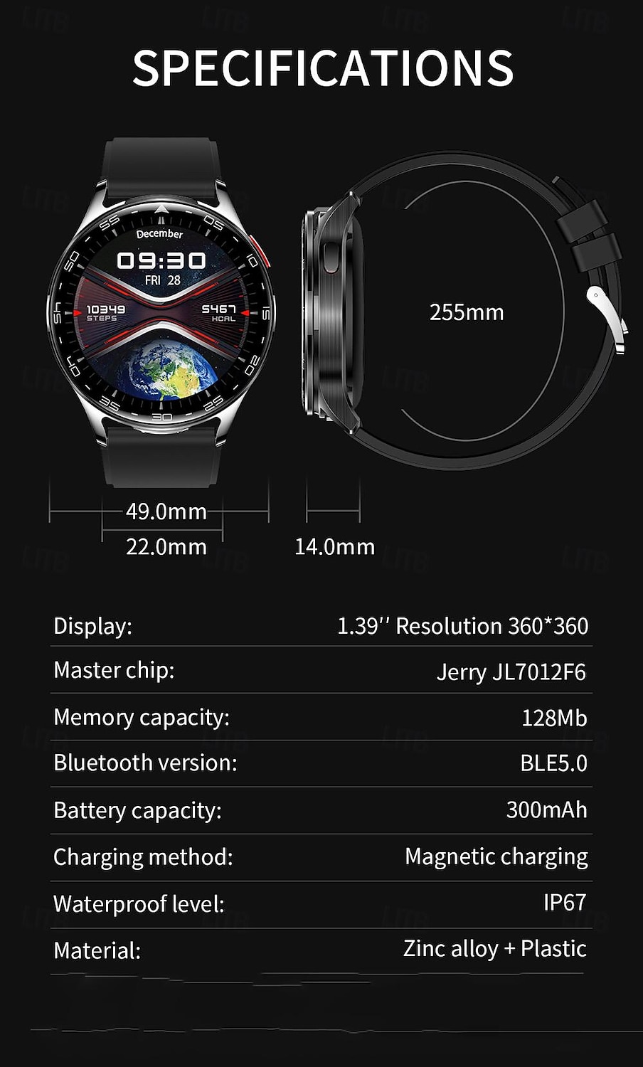 696 T97 Smart Watch 1.39 inch Smart Band Fitness Bracelet Bluetooth Pedometer Call Reminder Sleep Tracker Compatible with Android iOS Men Hands-Free Calls Message Reminder Watches with Earbuds IP 67 2025 - $83.99 –P19
