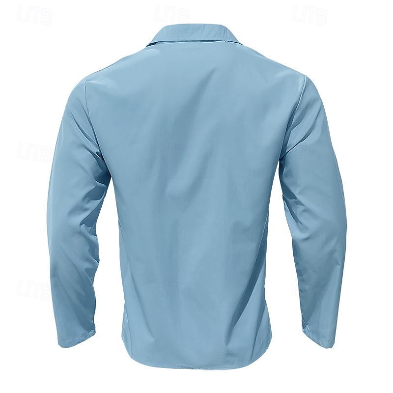 Herren Hemd Sommerhemd Freizeithemd Strandhemd Schwarz Weiß Armeegrün Grau Leicht Blau Langarm Einfach Revers Urlaub Hawaiianisch Button-Down Bekleidung Polyester Mode Lässig Bequem 2025 - $26.99 –P20