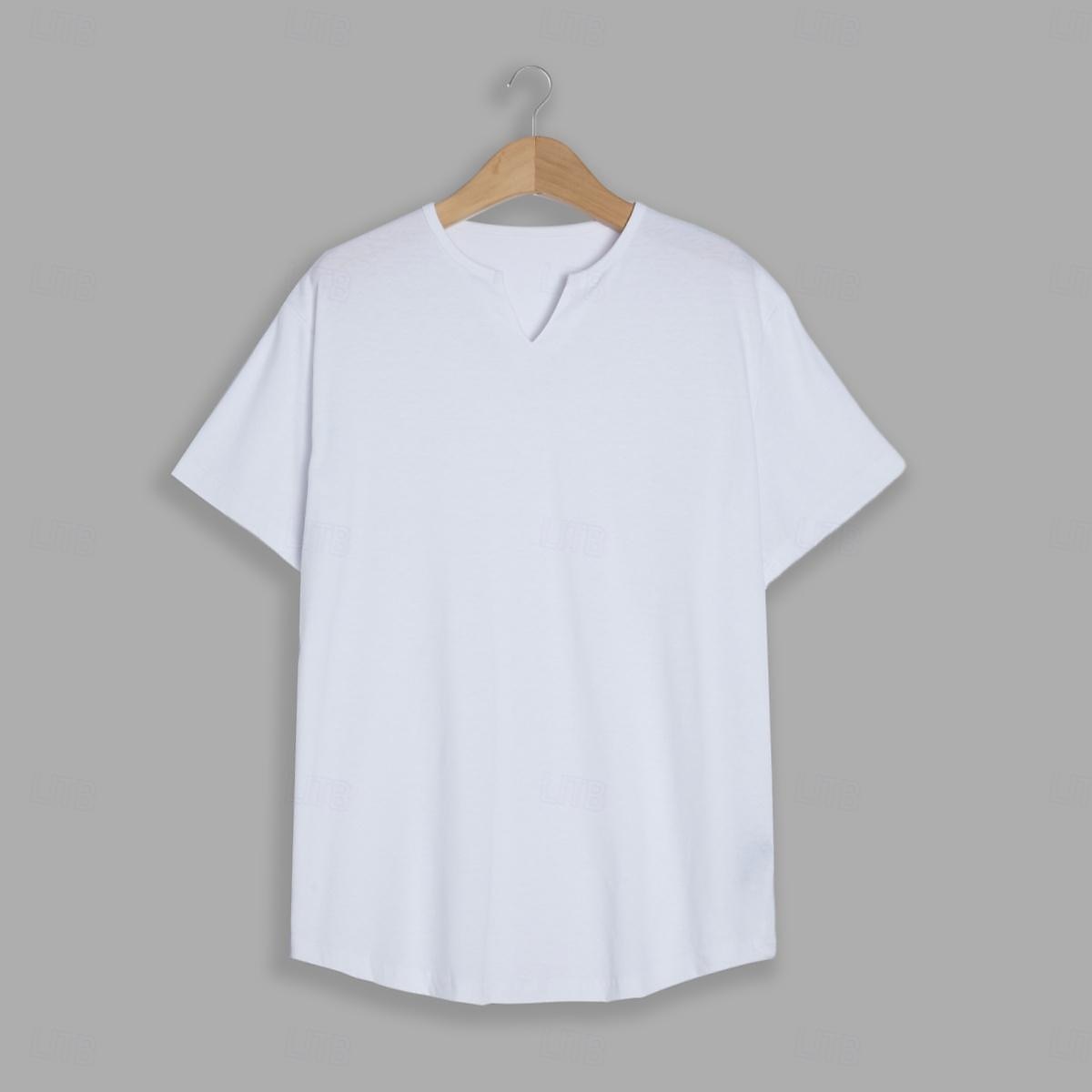 Per uomo Maglietta Manica Corta Scollo a V Estate Semplice Moda Classico Confortevole Streetwear Casuale Sportivo Nero Bianco Rosa Maglietta Top per Uomo del 2025 a $17.99 -P1