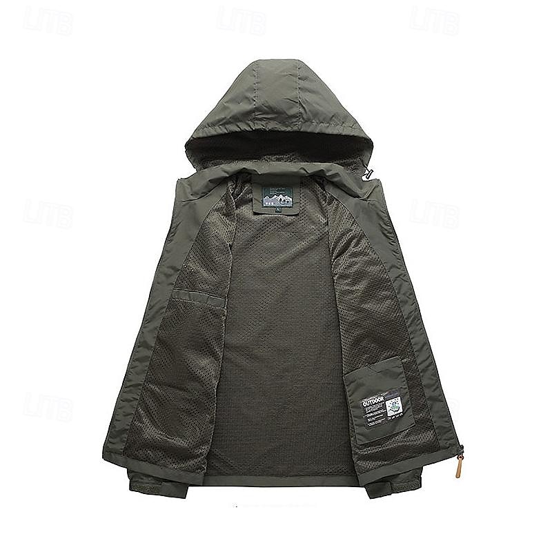 Per uomo Giacca Softshell Giubbino da escursione All'aperto Antivento Resistente all'acqua Felpa con cappuccio Giacca a vento Campeggio / Escursionismo / Speleologia Viaggi Nero Verde militare Cachi del 2025 a $31.99 –P7
