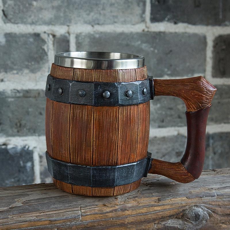 1pc Antique Viking Beer Mug - Wooden Barrel Cup with Stainless Steel Liner - Perfect Gift for Beer Lovers 2025 - $32.99 –P11