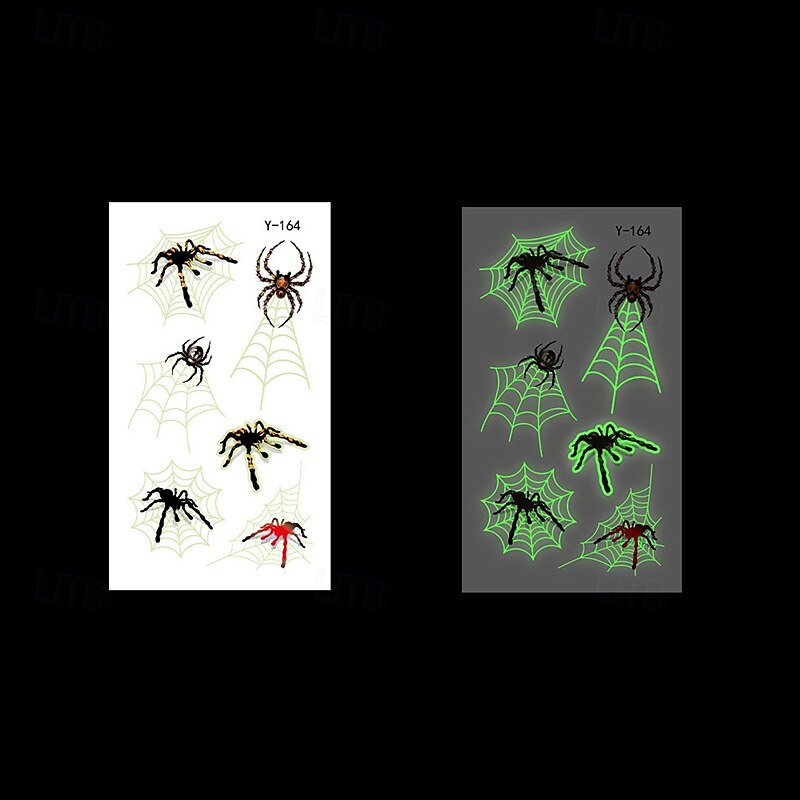 Autocollants de tatouage lumineux en toile d'araignée d'halloween, 10 pièces, autocollants de visage de fête de festival lumineux de dessin animé de 2025 ? $14.49 –P4