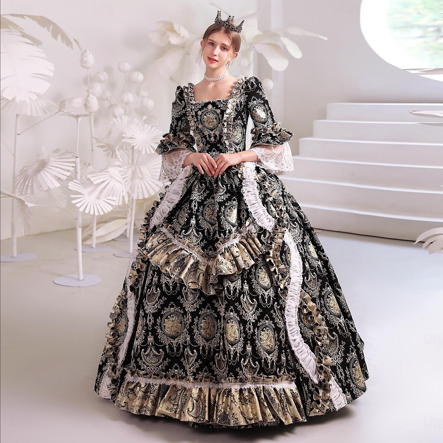 Gothic Victorian Vintage Inspired Dress Party Costume Prom Dress Princess Shakespeare Solid Color Ball Gown Fancy Dress Women's Royal Halloween Carnival Valentine's Day Party Evening Party Masquerade 2026 - $321.99 –P1