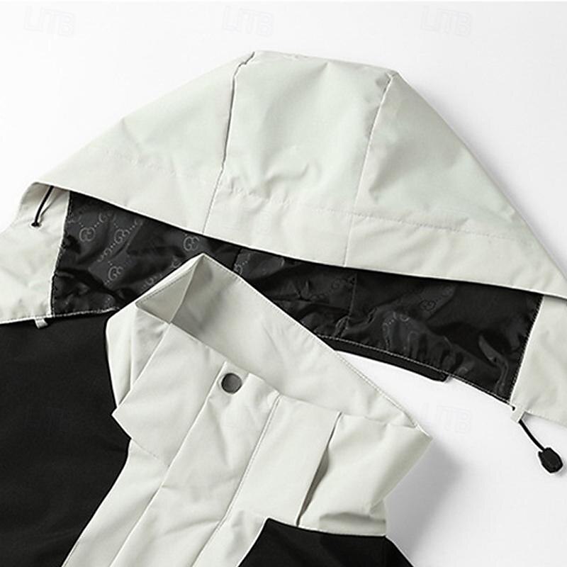 Hombre Chaqueta Softshell Chaqueta para senderismo Al aire libre Bloque de color Resistente al Viento Resistente al Agua Chaqueta cortavientos Viaje Negro Marfil Verde Gris 2025 - $34.39 –P7
