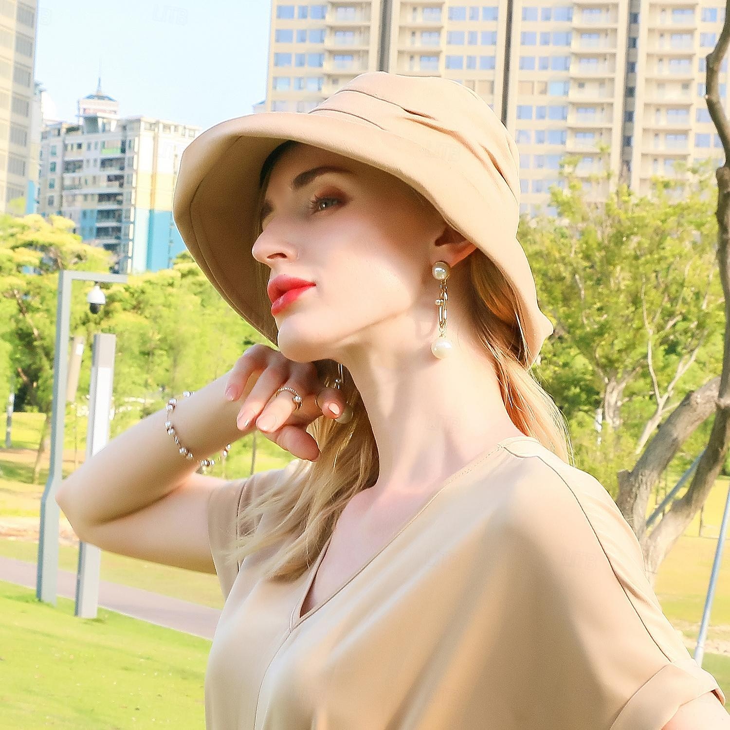 cappelli cappello a secchiello in cotone cappello floscio cappello da sole casual vacanza semplice classico con copricapo con giunture di colore puro del 2025 a $24.99 –P12