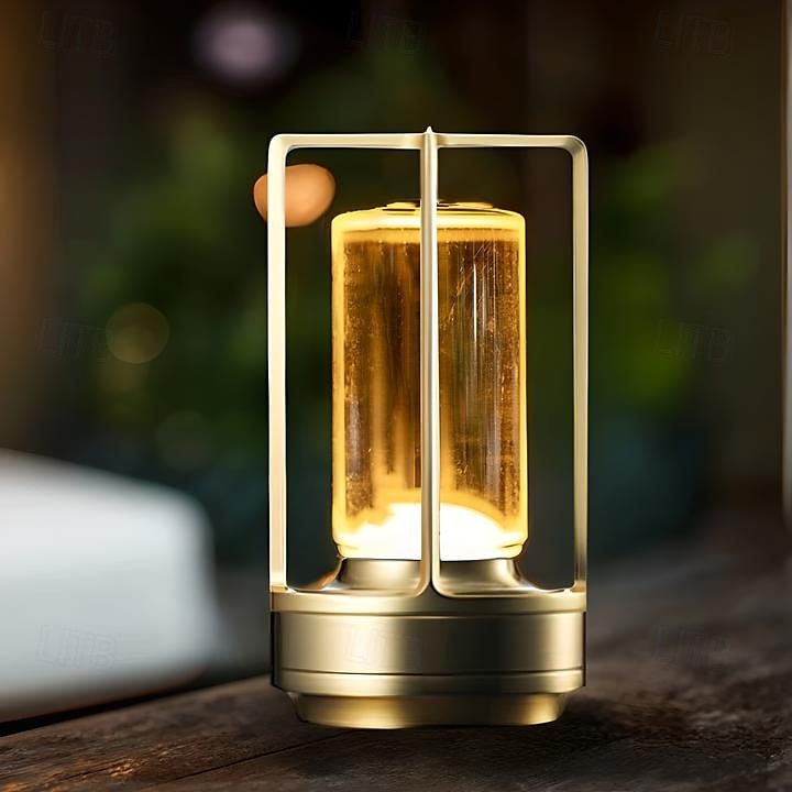 Lampada da tavolo a led senza fili Lampada da scrivania in metallo da bar retrò Ricaricabile Touch Dimmer Luce notturna Ristorante Camera da letto Arredamento per la casa all'aperto del 2025 a $44.99 –P11
