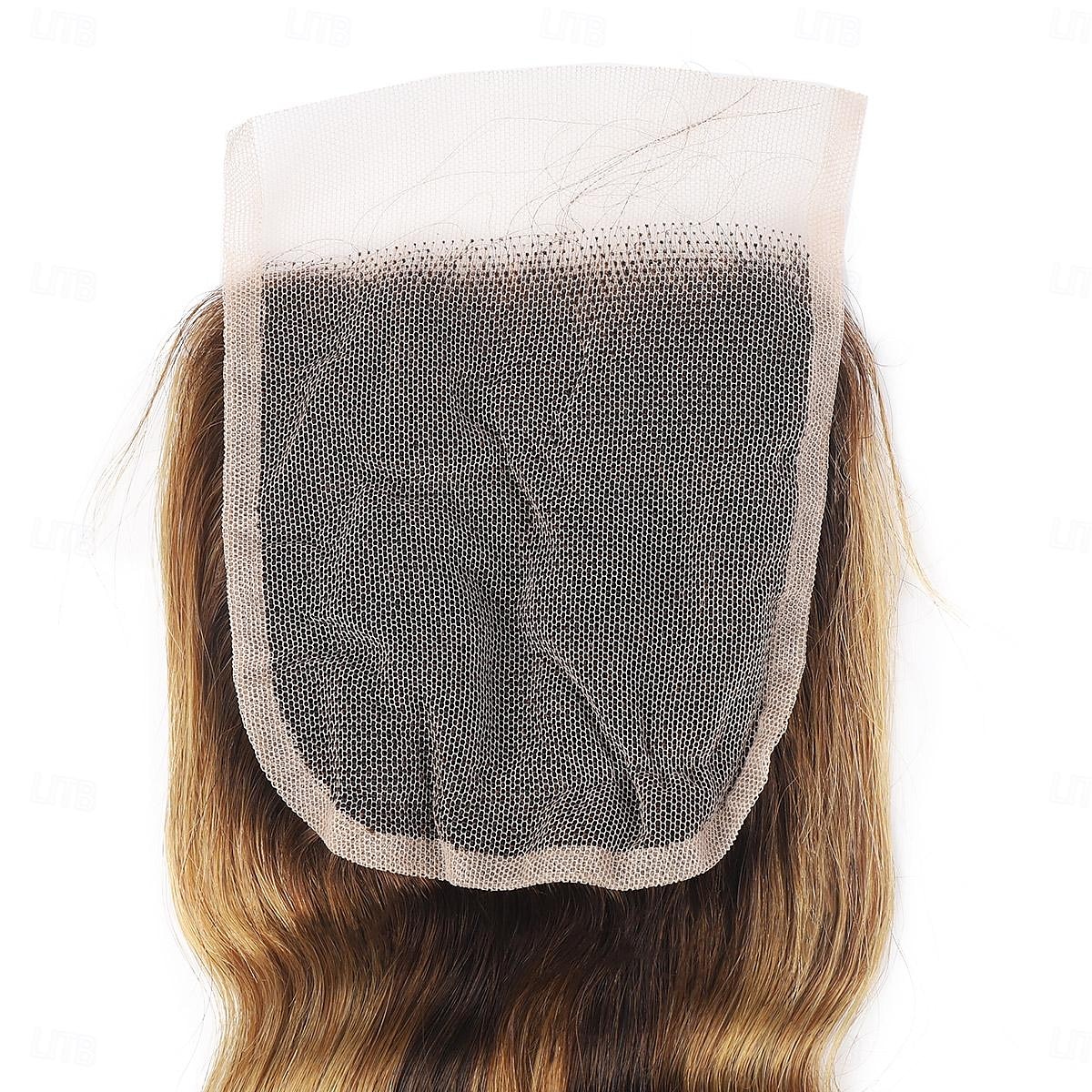 Loose Deep 3&1 Bundles With Closure Highlight P4/27# Human Hair Weaving With 4*4 Closures Pre-colored Brazilian Hair Extension 2025 - $245.19 –P8