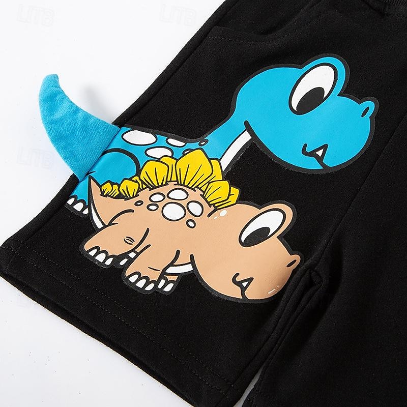 Chico 3D Caricatura Dinosaurio Bermudas Verano Activo Básico Niños 4 años + Exterior Deporte Casual Ajuste regular 2025 - $10.49 –P5