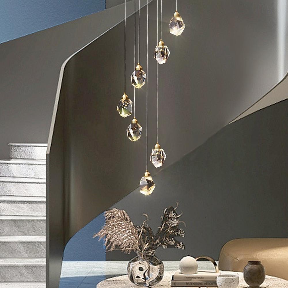 LED Pendant Light Dimmable  1/3/5/7/10/15-Light Nordic Glass Ball Home Decor Modern Crystal Chandelier Simple Home Decoration Chandelier Dining Room Bar Counter 85-265V ONLY DIMMABLE WITH REMOTE CONTROL 2025 - $67.99 –P2