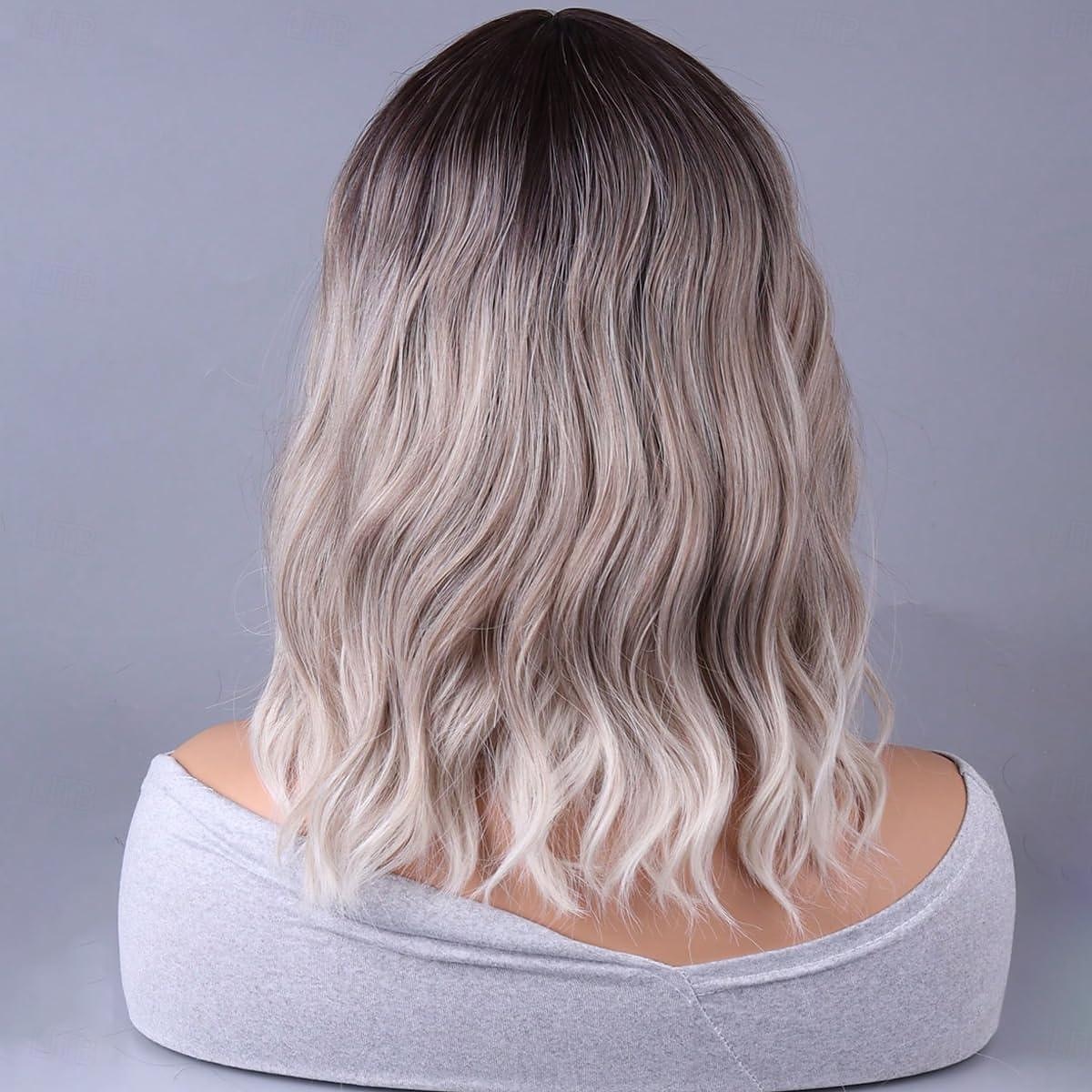 Szőke Ombre Paróka Rövid Bob Paróka Rövid Göndör Hullámos Paróka Frufrukkal Nőknek Hőálló Szintetikus Haj Parókák Mindennapi Használatra Cosplay Paróka Paróka Sapkával Halloween Parókák 2025 - $20.99 –P8