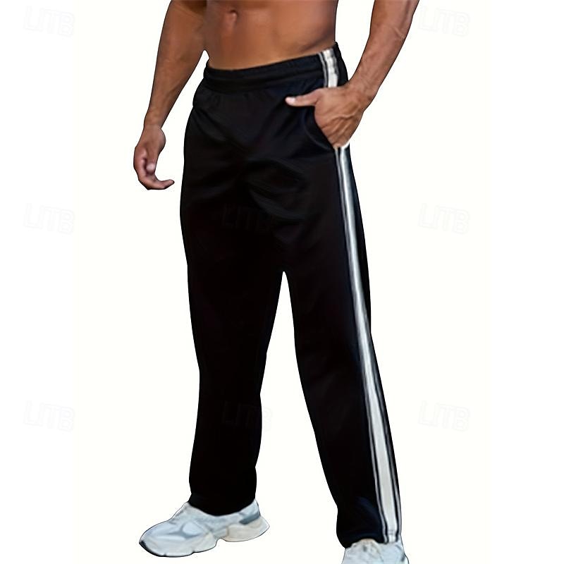 Men's Sweatpants Trousers Straight Leg Sweatpants Patchwork Pocket Elastic Waist Color Block Comfort Sports Outdoor Daily Fashion Casual Black Wine Micro-elastic 2025 - $21.99 –P5