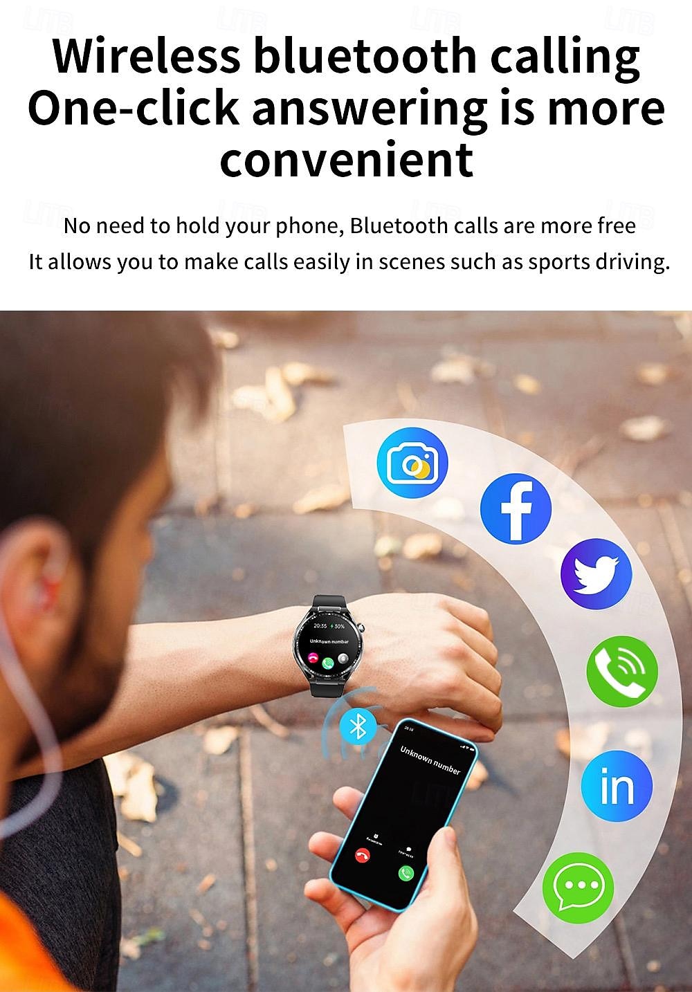 696 F200 Smart Watch 1.55 inch Smart Band Fitness Bracelet Bluetooth Pedometer Call Reminder Sleep Tracker Compatible with Samsung Men Hands-Free Calls Message Reminder IP 67 46mm Watch Case 2025 - $81.99 –P15