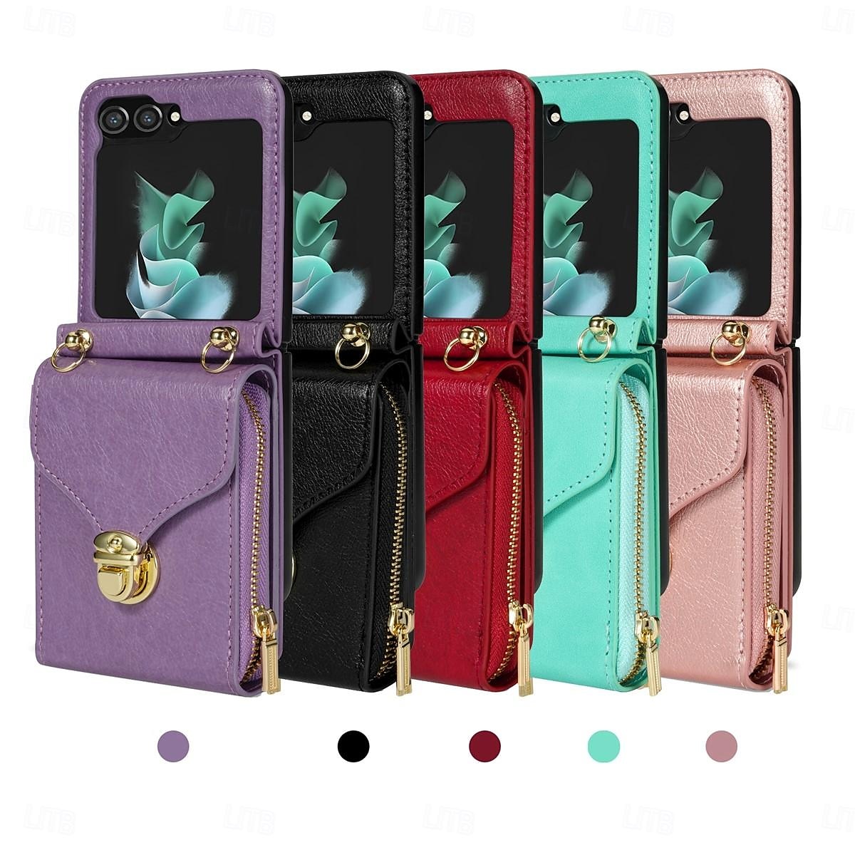 telefon Maska Pentru Samsung Galaxy Z Flip 7 Z Flip 6 Z Flip 5 Z Flip 4 Z Flip 3 Capac Spate Fermoar cu Lanyard Loc pentru card Retro TPU PU piele 2025 - $32.99 –P9