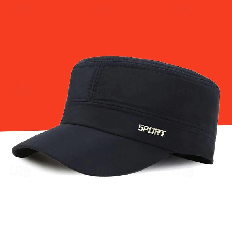 Herren Schiebermütze Sonnenhut Kappe Schwarz Marineblau Polyester Modisch Brautkleider schlicht Strasse Täglich Buchstabe Einstellbar Sonnenschutz Atmungsaktiv 2025 - $2.99 –P6