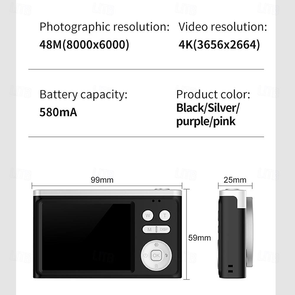 High definition anti shake 6800W true 4K high-definition digital student camera 16x zoom camera and video recorder 2025 - $56.99 –P14