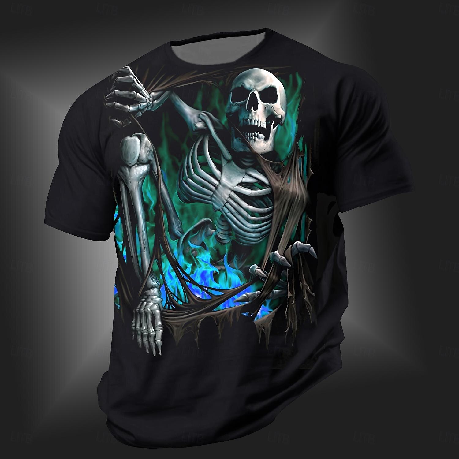 Men's Skull T shirt Short Sleeve T shirt 3D Print Crew Neck Shirt Punk Cool Designer Street Daily Sports Red Blue Orange Summer Spring Clothing Apparel S M L XL 2XL 3XL 2025 - $17.99 –P5