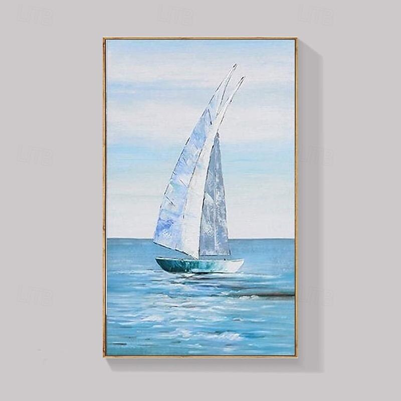 großes abstraktes Segelboot-Ölgemälde handgefertigte Leinwand Wandkunst nautische Meereslandschaft Ölgemälde auf Leinwand moderne Meereslandschaft Ölgemälde Wandkunst Gemälde für Wohnzimmer 2025 - $75.99 –P5