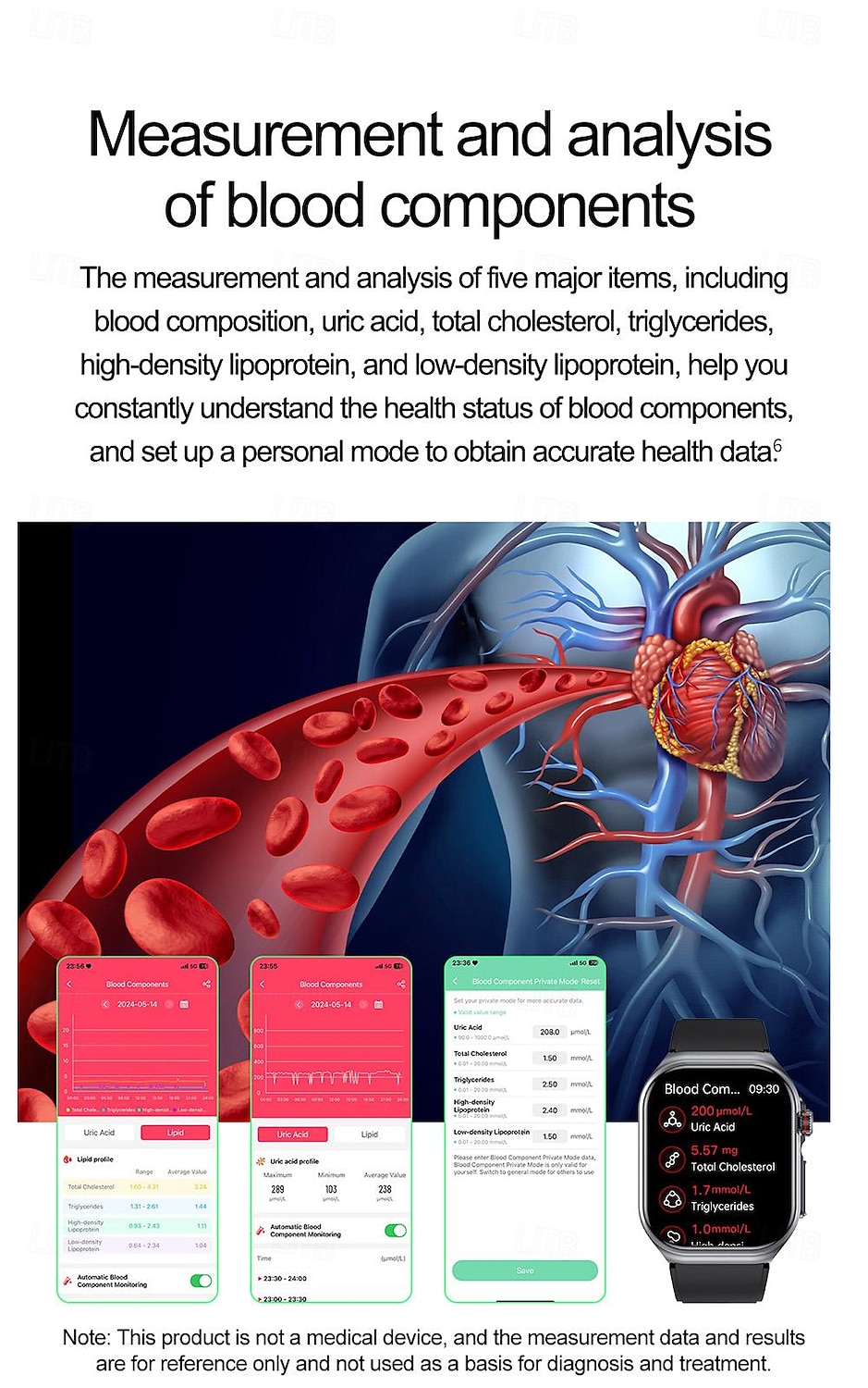 iMosi ET585 Slimme horloge 2.04 inch(es) Smart horloge Bluetooth ECG + PPG Temperatuurbewaking Stappenteller Compatibel met: Android iOS Dames Heren Handsfree bellen Waterbestendig Mediabediening IP68 2025 - $74.99 –P7