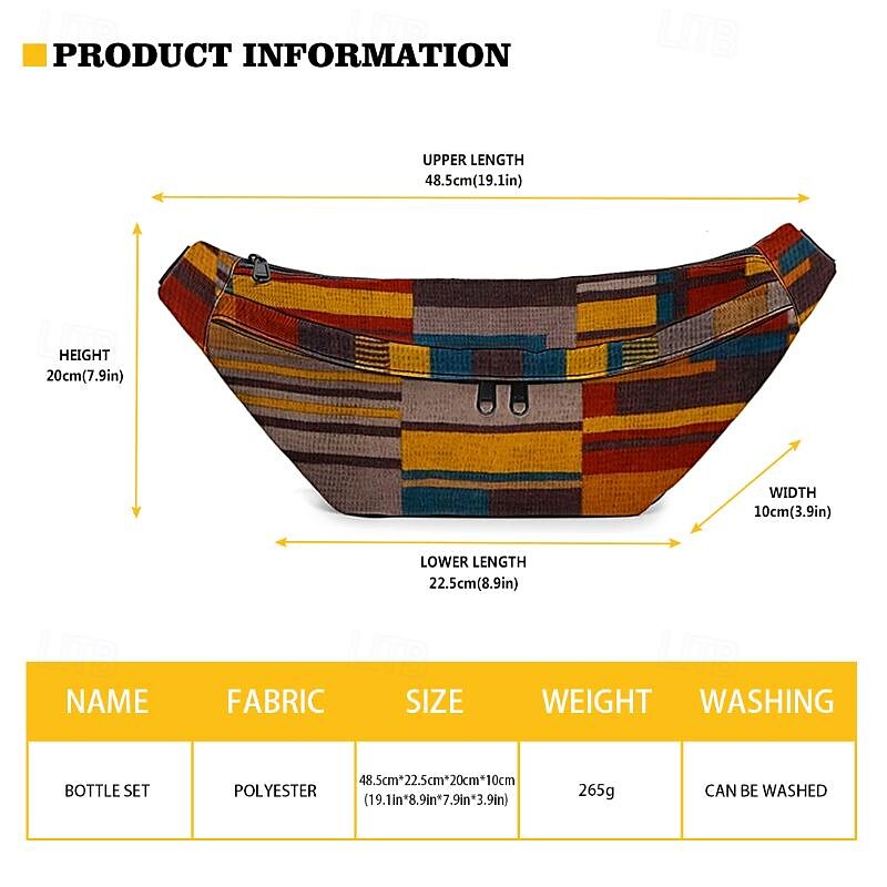 Vibrant Geometric Pattern Fanny Pack – Multicolor Waist Bag for Outdoor Adventures and Festival Wear 2025 - $18.99 –P4