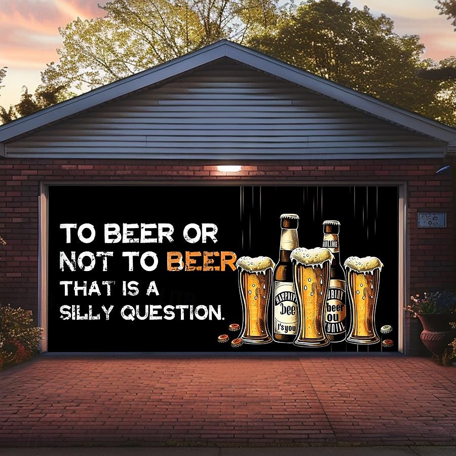 Outdoor Garage Door Cover Banner Beer Vintage Slogan Farmhouse Large Backdrop Decoration for Holiday Outdoor Garage Door Home Wall Decorations 2026 - $29.99 –P10