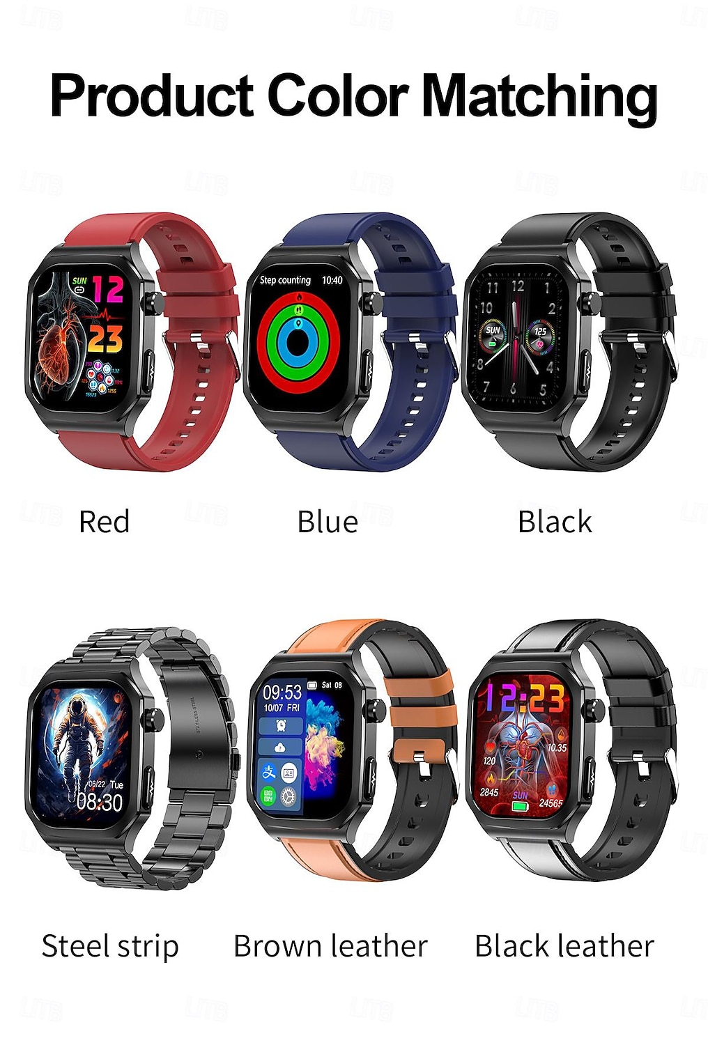 2025年 et280 スマートウォッチ 2.04 amoled 大画面 ブルートゥース 通話 心電図検出 心拍数 健康モニタリング SOS スポーツ スマートウォッチ  コレクション – $72.19 –P18