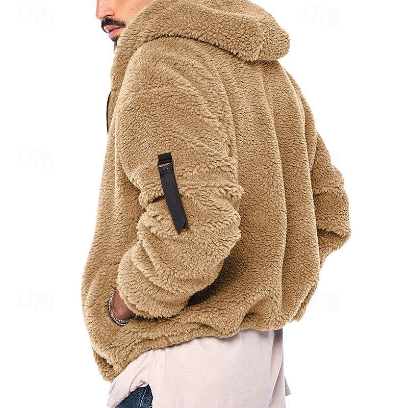 Homens Jaqueta de Inverno Jaqueta polar polar Jaqueta casual Diário Férias Térmico / Quente Bolsos Outono & inverno Tecido Moda Roupa de rua Com Capuz Padrão Preto Azul Marinha cáqui Cinzento Escuro de 2025 por $39.99 –P2