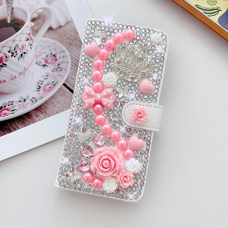 Phone Case For Samsung Galaxy iPhone 16 iPhone 15 Pro Max Plus iPhone 14 13 12 11 Pro Max Plus Mini SE Wallet Case for Women Girl with Stand Holder Magnetic Bling Glitter Shiny Flower Floral TPU 2025 - $28.99 –P11