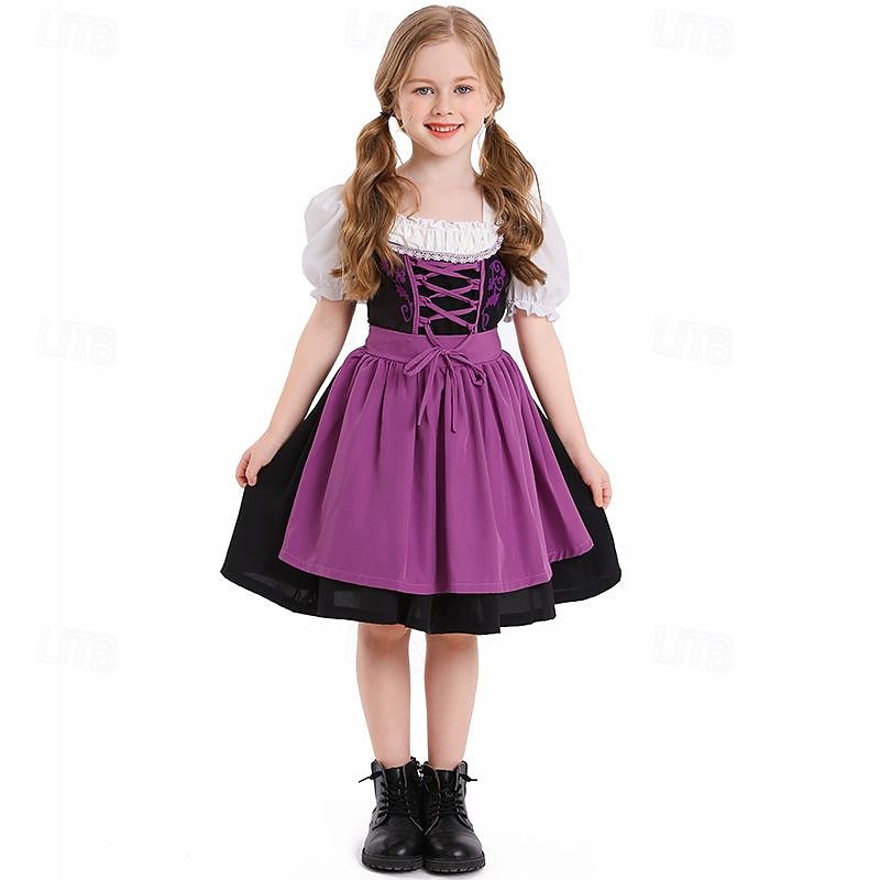 Halloween Oktoberfest Dress Dirndl Trachtenkleider Oktoberfest / Beer Bavarian Wiesn Wiesn Girls' Traditional Style Cloth 2026 - $40.99 –P1