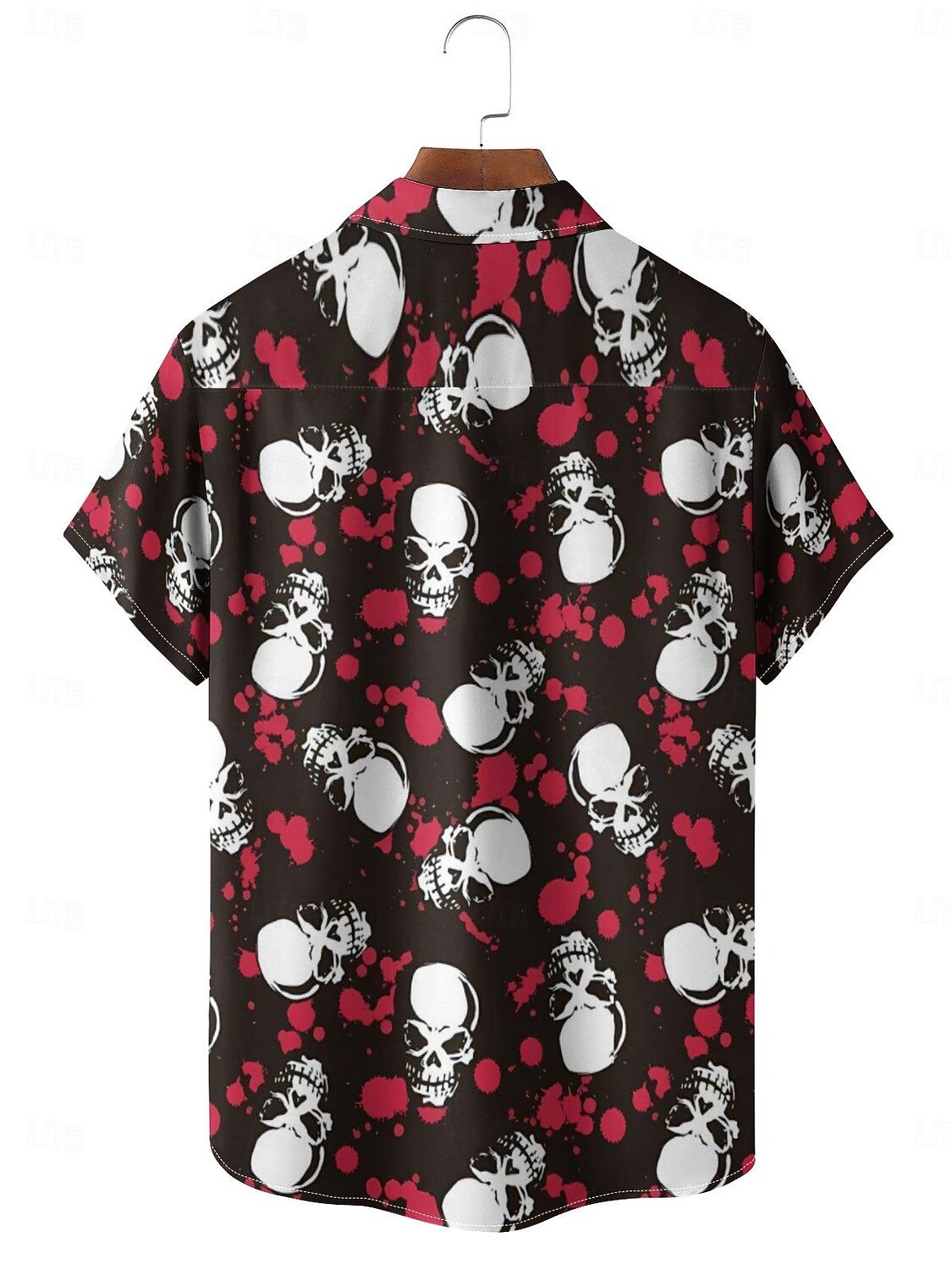 Per maschio Stampe Grafiche Costumi Halloween Maniche Corte Casual Uscire Weekend Primavera & Estate Colletto a Camicia Stampa Nero del 2025 a $23.99 –P2