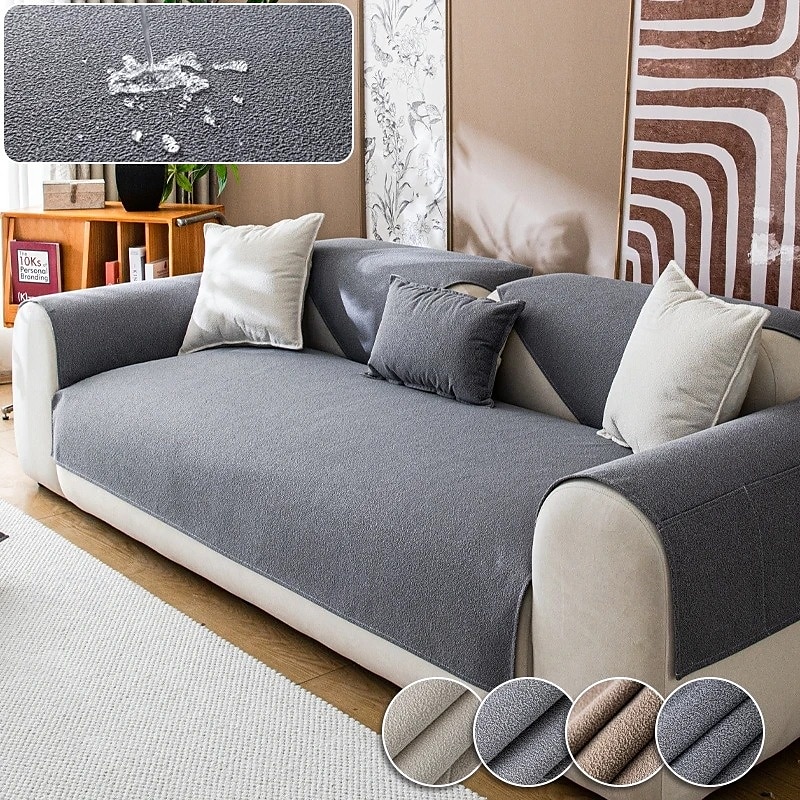 Housse de coussin de siège de canapé antidérapante en chenille hydrofuge - tissu durable et luxueux - protège contre les déversements et les taches - support antidérapant pour un ajustement sûr - améliore et revitalise votre canapé de 2025 ? $25.99 –P3