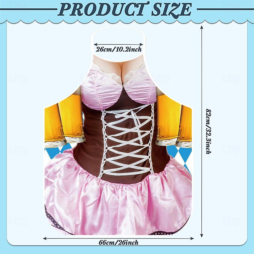 páry 2ks oktoberfest pivní zástěra dirndl trachtenkleider potisky legrační kostým oktoberfest pár bavorský kostým tradiční styl wiesn karneval látková zástěra halloween karneval 2025 - CAD $11.99 –P1