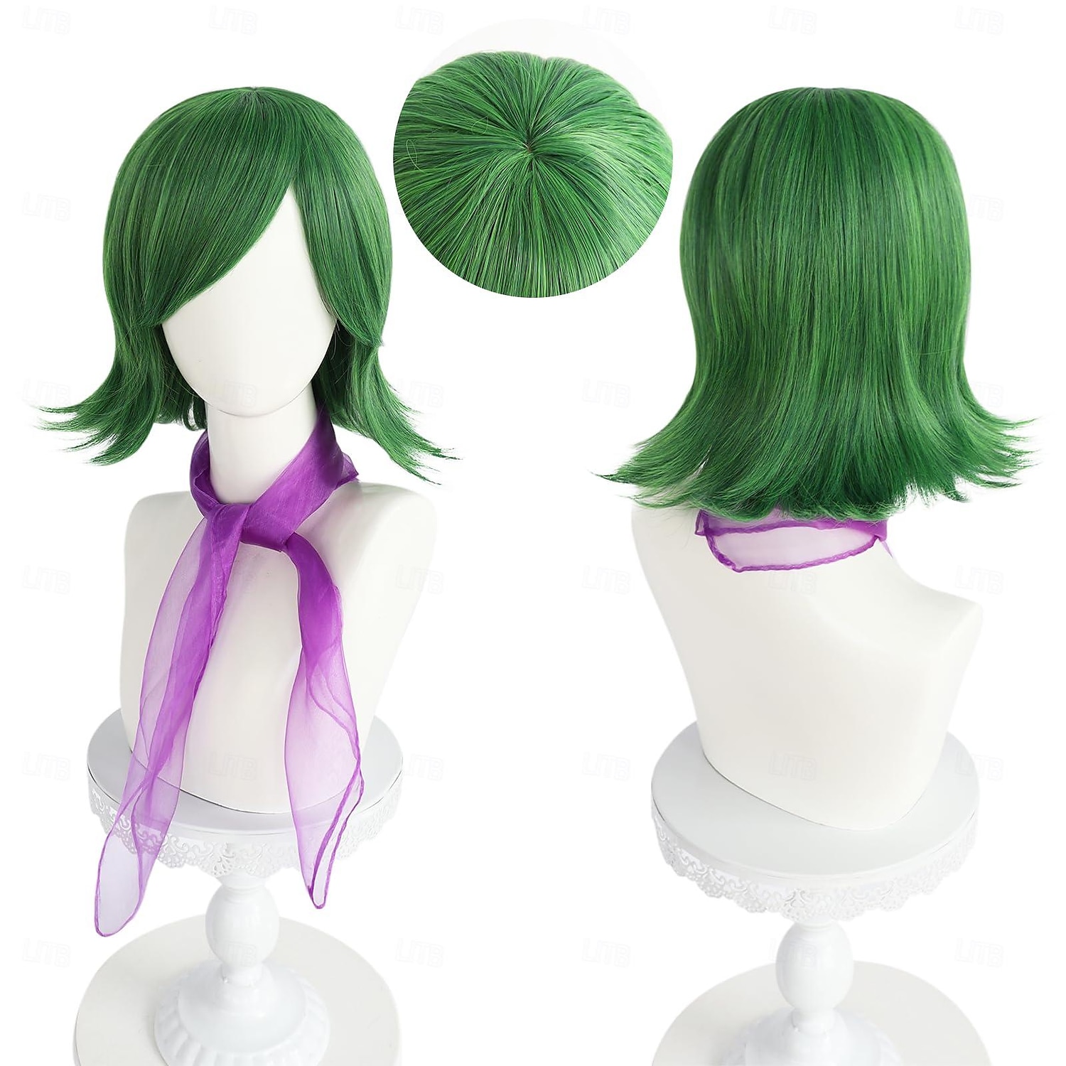 Perruque dégoût de Inside Out 2 courte verte pour femmes cosplay anime bob avec frange perruque en cheveux synthétiques pour déguisement de carnaval fête (seulement les perruques) Halloween de 2025 ? $19.99 –P6