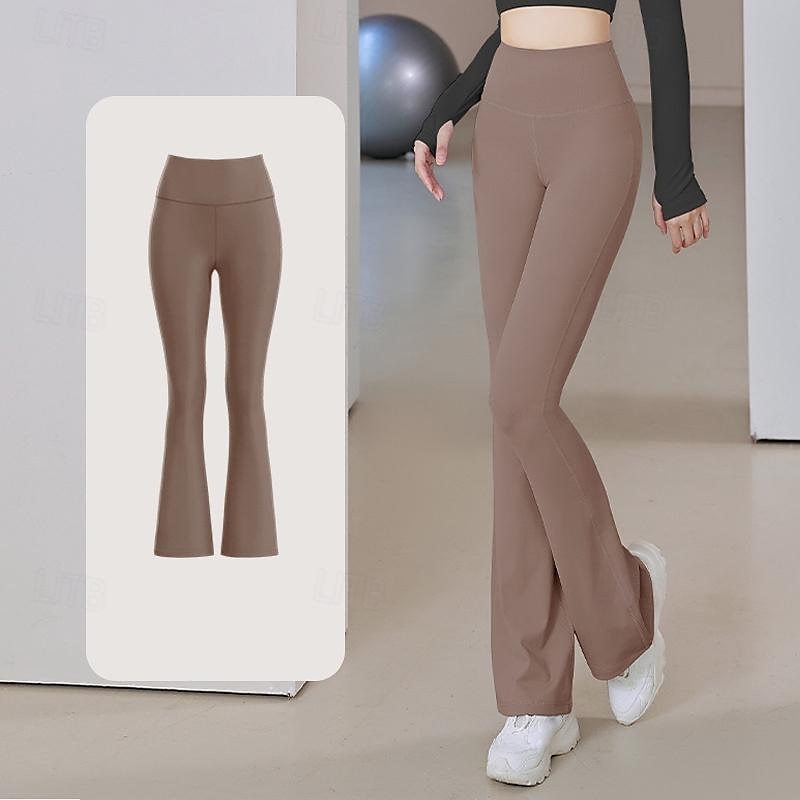 Dam Yogabyxor Utsvängda byxben Elastiskt midjeband Hög midja Yoga Gymträning Pilates Trikåer Mörkgrå Svart Blå sporter Sportkläder Elastisk Smal 2025 - $16.49 –P5