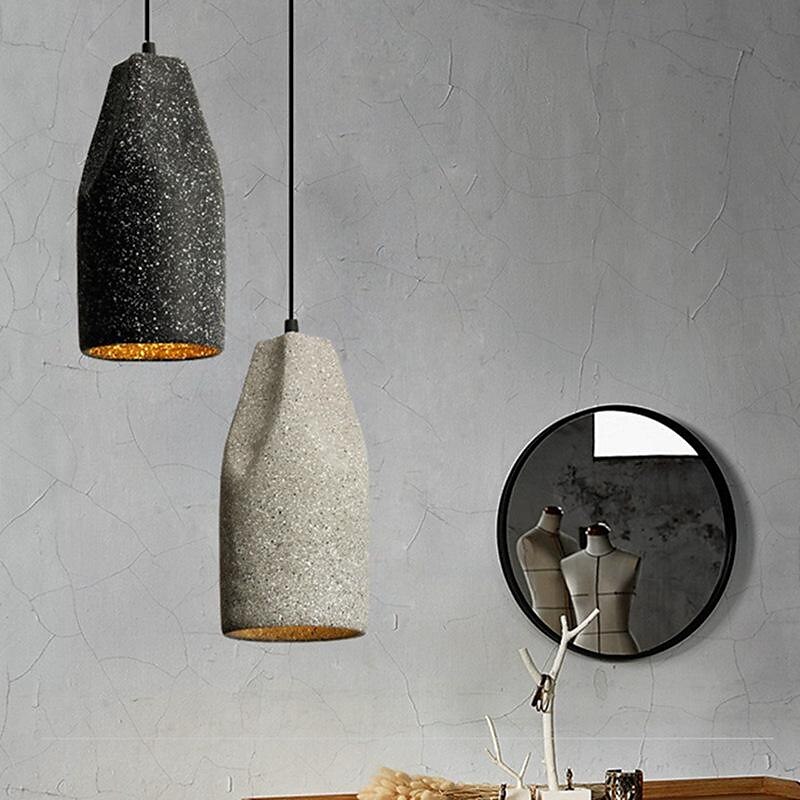 Lampadari A Sospensione A Led E27 Con Finitura In Terrazzo Industriale Lampada A Sospensione Color Cemento Lampada A Sospensione Con Paralume In Vetro Trasparente Per Ingresso Rustico, Sala Da Pranzo, del 2025 a $109.99 –P2