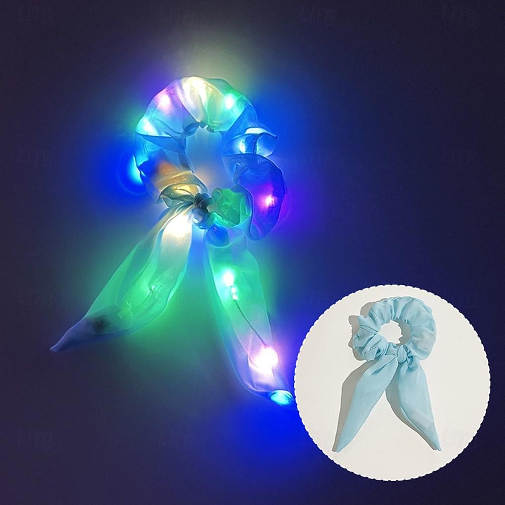 fasce per capelli luminose a led illuminano fiocchi per capelli elastici per ragazze copricapo corda per capelli accessori per capelli bagliore nel buio forniture per feste del 2025 a $10.99 –P4