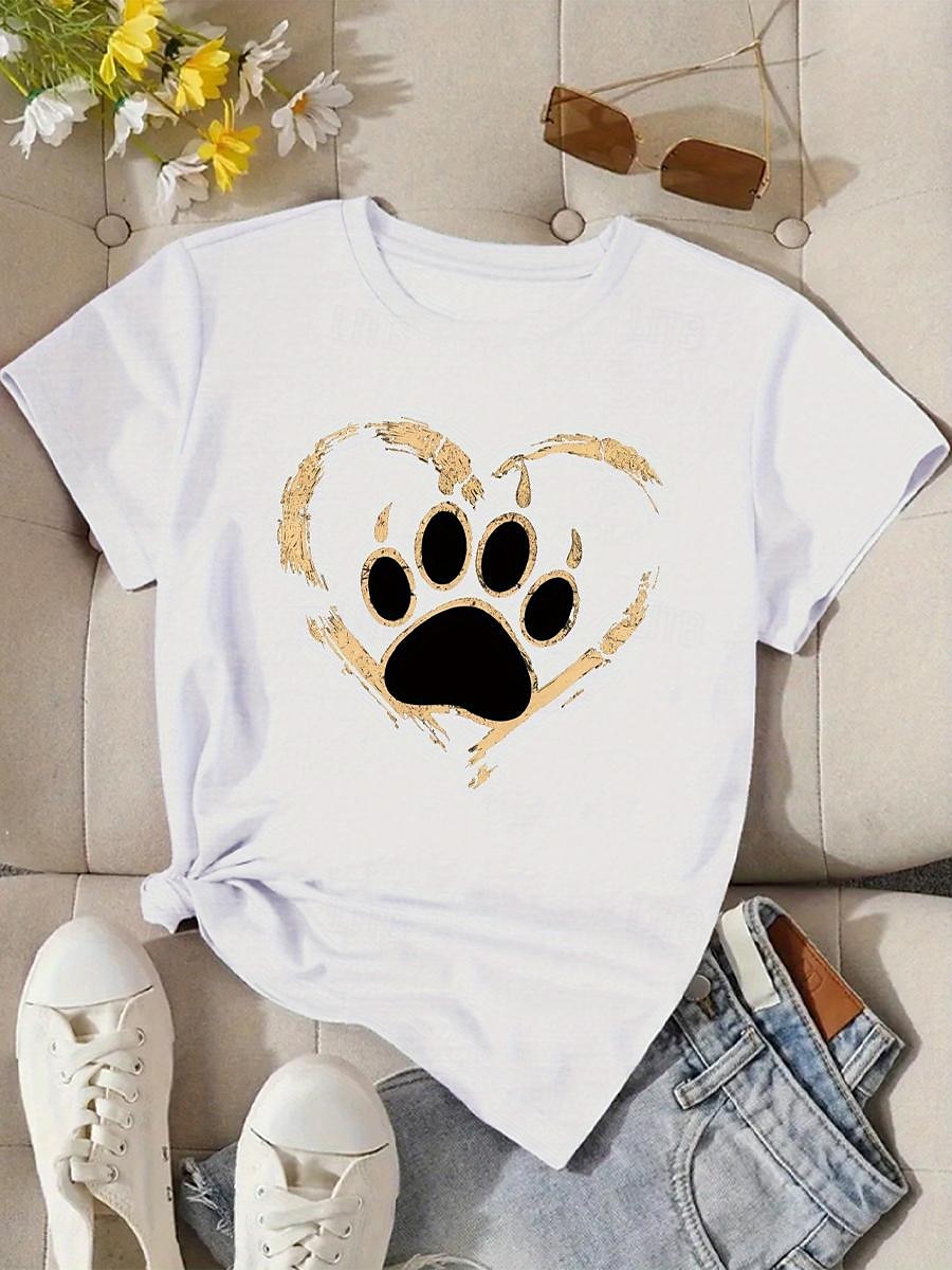 T-shirt femme 100% coton quotidien stylé décontracté manches courtes blanc été de 2025 ? $19.99 –P1