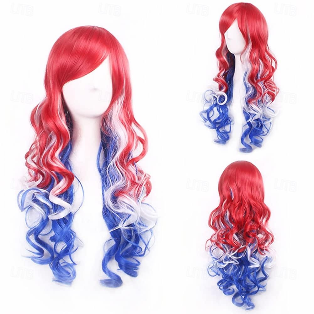 Parrucche Lunghe Aonde Arcobaleno per Donne Parrucca Halloween Cosplay Festa del 2025 a $18.99 –P1