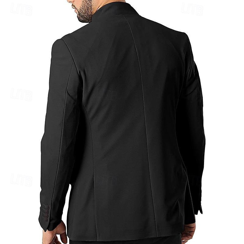 Unisex Leichte Jacke Freizeitjacke Chore-Jacke Casual Langlebig Tasche Frühling & Herbst Solide / einfarbig Athleisure Stehkragen Standard Schwarz Weiß Wein Dunkelblau Jacken 2025 - $61.99 –P6