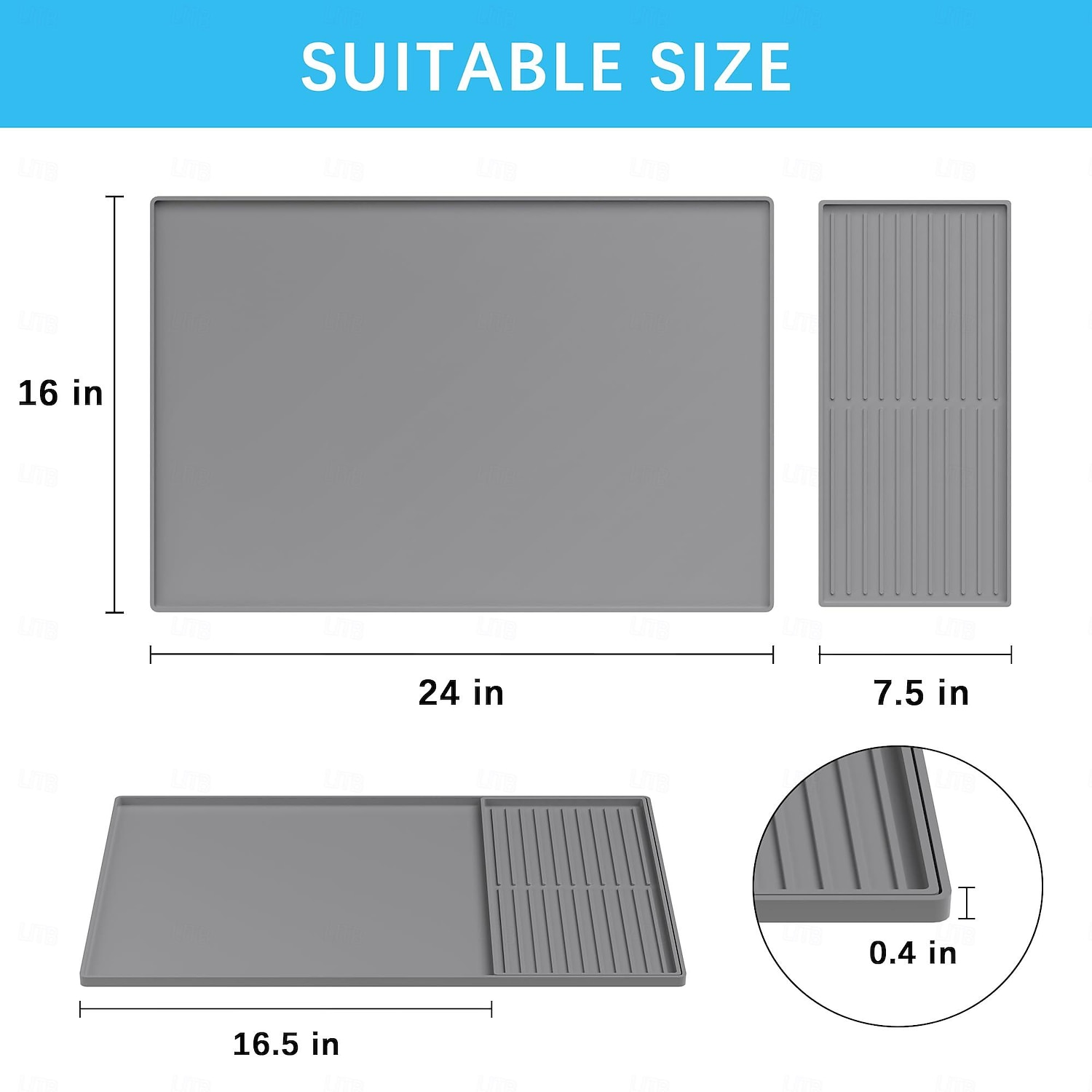 Silicone Coffee Mats Set with Raised Edges - Coffee Bar Mat for Countertop, Coffee Accessories Fit Under Coffee Maker Espresso Machine, Dish Drying Mat, Heat Resistant Kitchen Gadget 2025 - $28.99 –P3