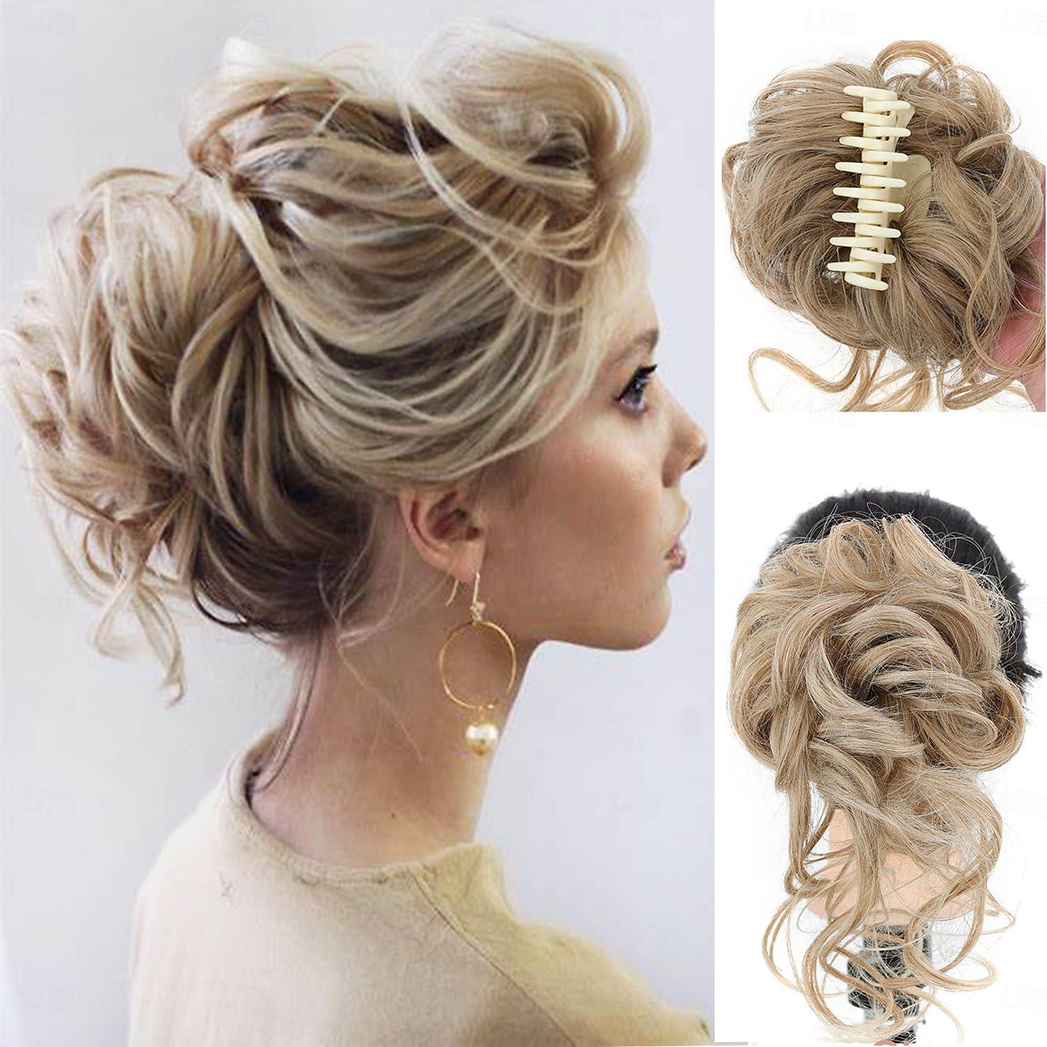 coc dezordonat piesa de par gheare gheare chignon sintetic ciufulit updo cu virici extensii de par coc de par ondulat coc de par artificial scrunchies accesorii de par pentru femei (blond mediu) 2025 - $14.49 –P11
