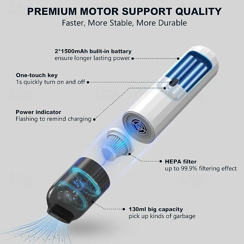 Car Vacuum Portable Handheld Vacuum Cleaner 4-in-1 Compact Vacuum for Car Cleaning Electric Mini Vacuum with 3 Nozzles 2025 - $39.99 –P5