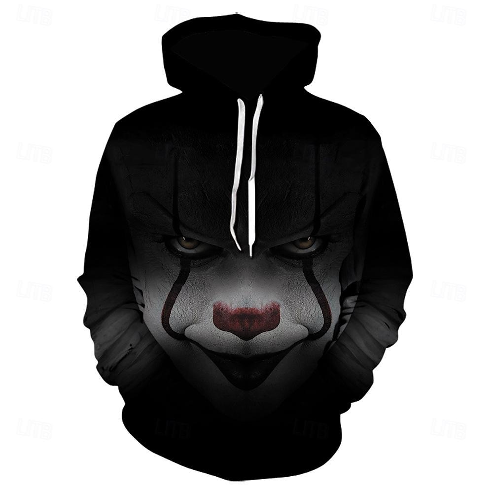 Art the Klaun Kapuce Animák Manga Anime 3D Přední kapsa Grafika Klokaní kapsa Pro Pro páry Pánské Dámské Dospělé předvečer Všech svatých Karneval Plesová maškaráda 3D tisk Běžné / Denní 2025 - $26.99 –P1