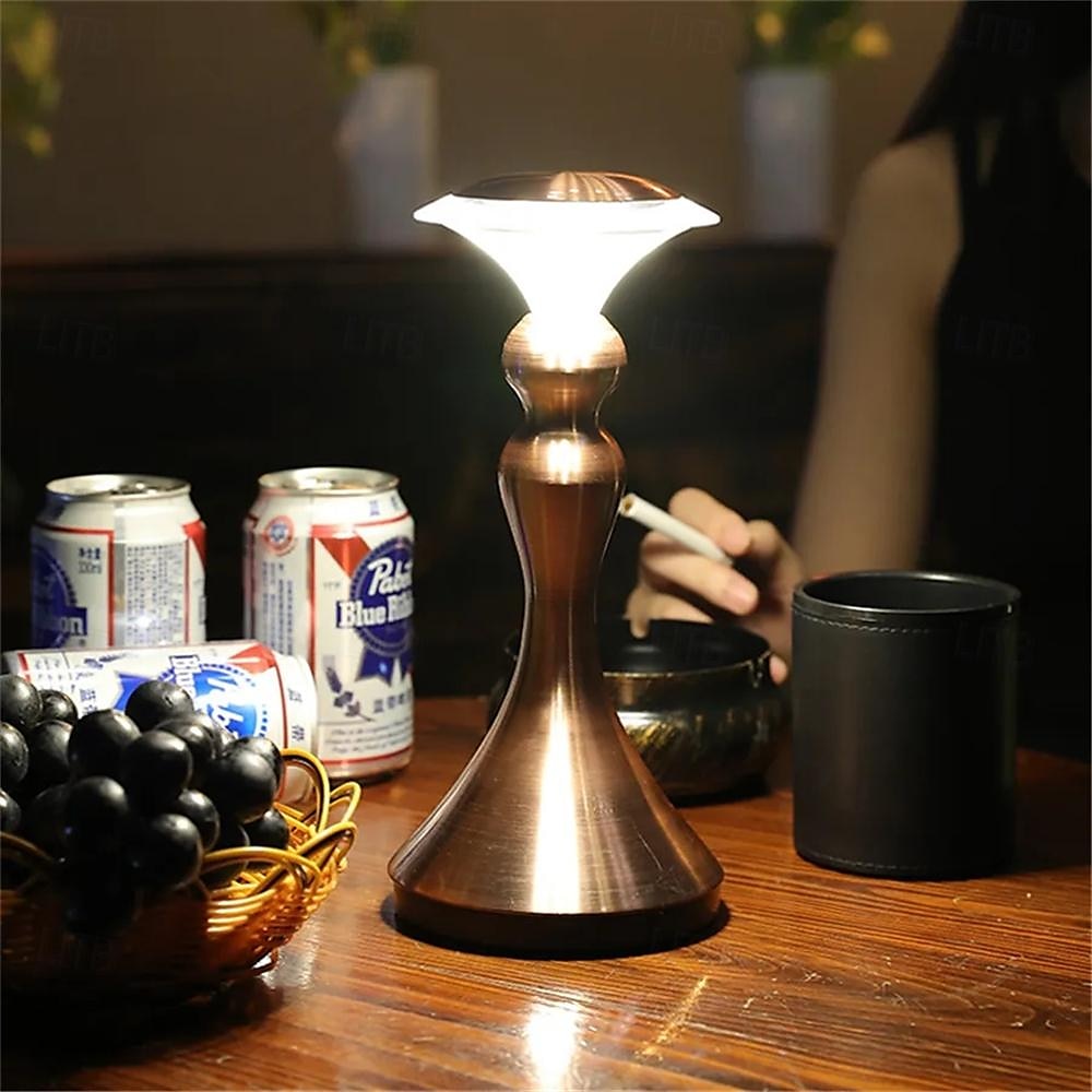 lampe de bureau led barre de lampe de lecture contrôlée par contact lampe de table en métal table de batterie portable rétro veilleuse led restaurant chambre chevet restaurant lumière de charge usb de 2025 ? $28.99 –P6