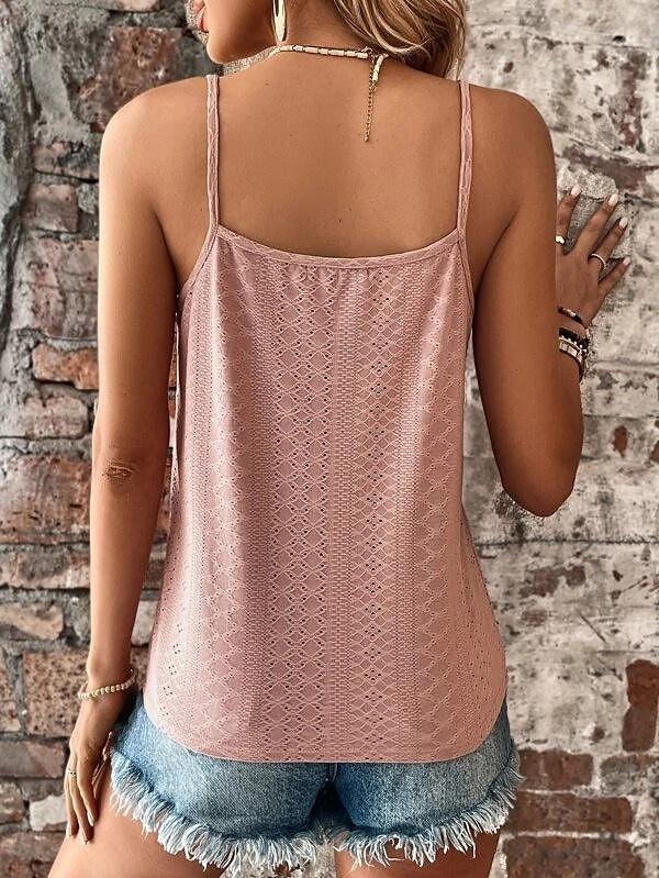 Camiseta regata feminina branca amarela rosa lisa com corte de renda moda de rua ajuste regular S de 2025 por $21.99 –P5
