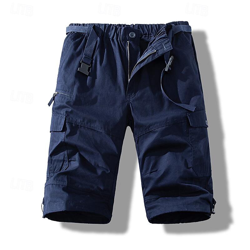 Per uomo Pantaloncini tattici Pantaloncini modello cargo Pantaloncini Bottoni A cordoncino Multi tasca Liscio Indossabile Lunghezza del ginocchio Esterno Giornaliero Campeggio e hiking Di tendenza del 2025 a $20.99 –P1