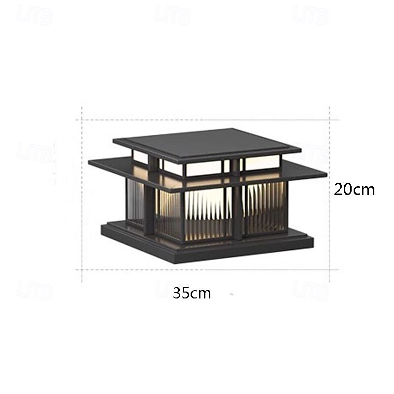 luz de parede externa led branco quente 35/42 cm 1 luz estilo chinês luzes de coluna à prova d'água luzes de poste de pátio e27 lâmpada de poste de acrílico transparente 110-240v de 2025 por $265.59 –P6