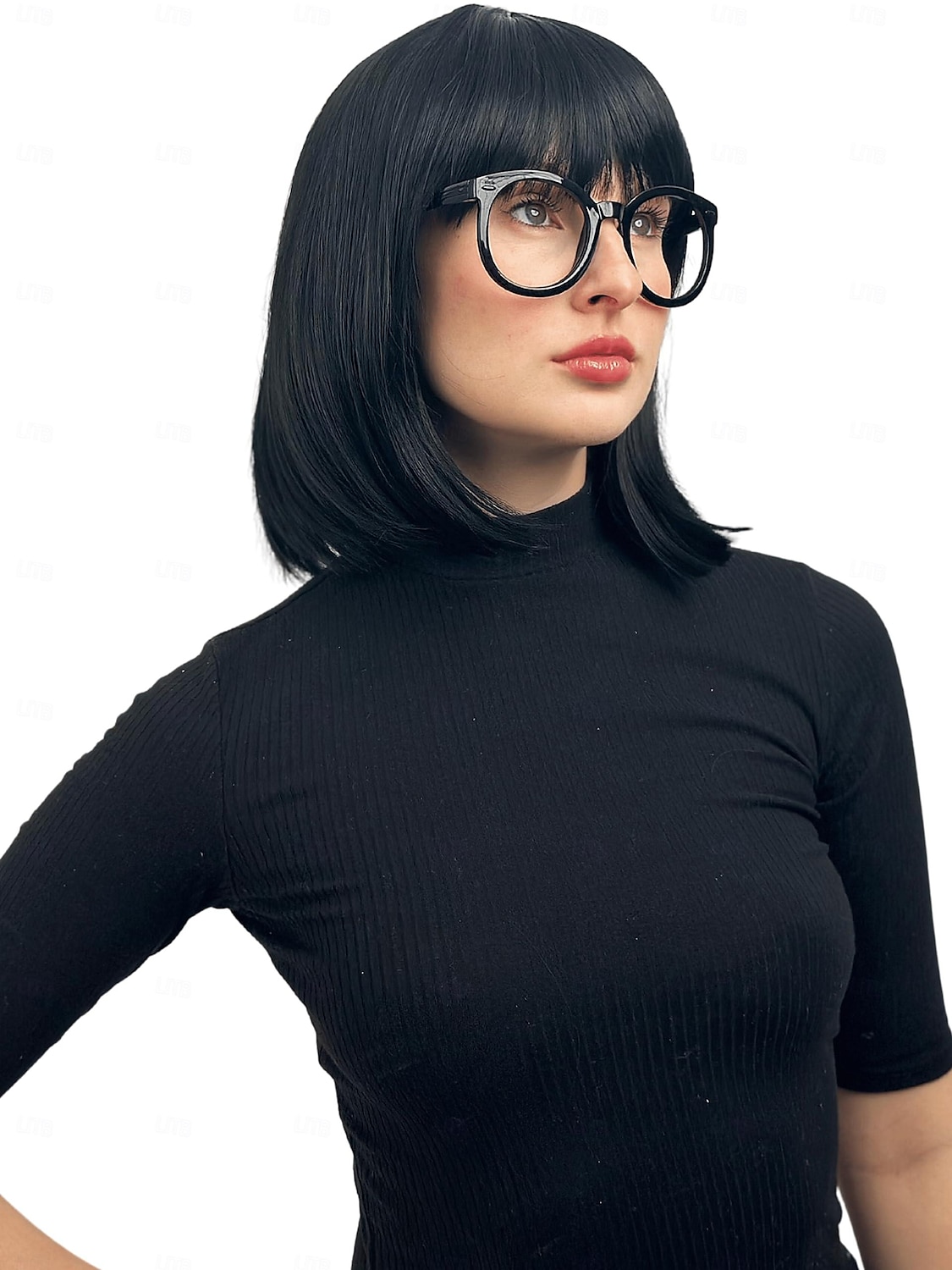 Incredibile parrucca Edna Mode parrucca bob nera con frangia parrucca degli anni '20 costume parrucche flapper 1920 per donne - parrucca ragazza costume cosplay per donne parrucche di Halloween del 2025 a $11.99 –P4