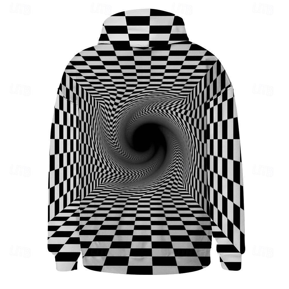 Homens Gráfico Moletom Moletons Moletom Manga Longa Moletom com capuz Com Capuz Legal Impressão 3D Preto e Branco Vermelho Outono Inverno Designer de 2025 por $31.99 –P5