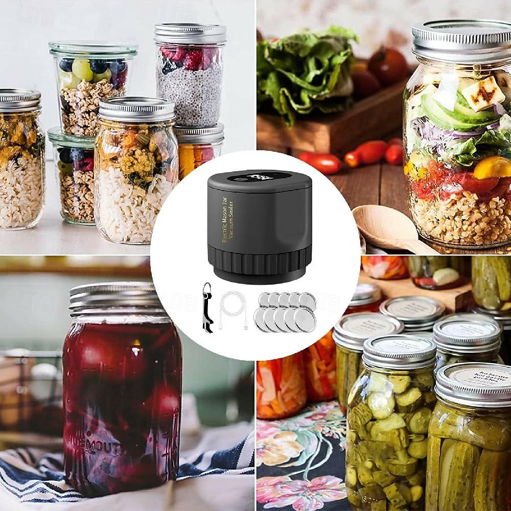 Jar Vaccumed Sealer Electric Jar Vacuum Sealing Machine Strong Suction Power Packing Machine Effective Food Vacuum Sealer 2025 - $27.99 –P5